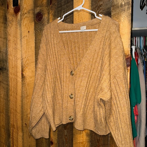 a new day Sweaters - a new day Tan Ribbed Cardigan